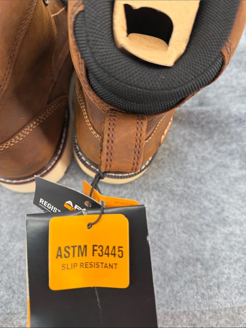 Ariat Work Rebar Lift dry shield slip resistant   Leather Lace-Up Work Boots NWT